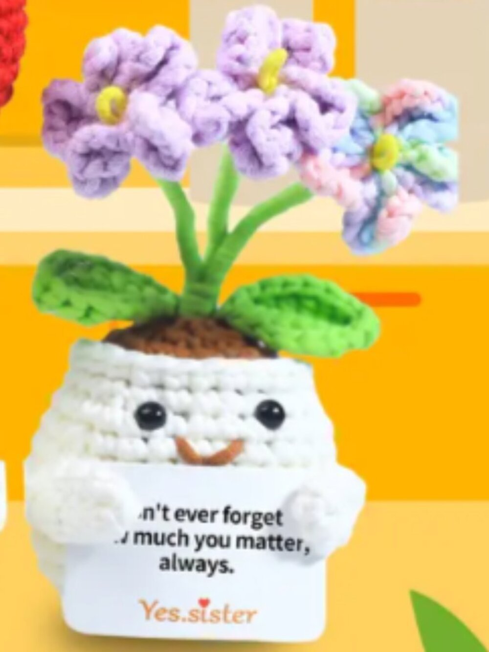 Emotional Support Amigurumi Strawberry Flowers Crochet Kit DIY 5-inch Mini Craft - Picture 11 of 12